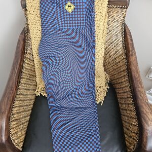 Blue & Brown Checkerboard Track Joggers